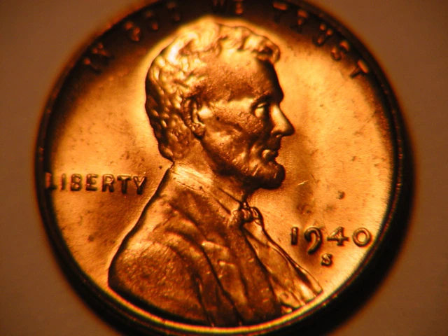 1940-s   red Lincoln BU   coin uncirculated cent
