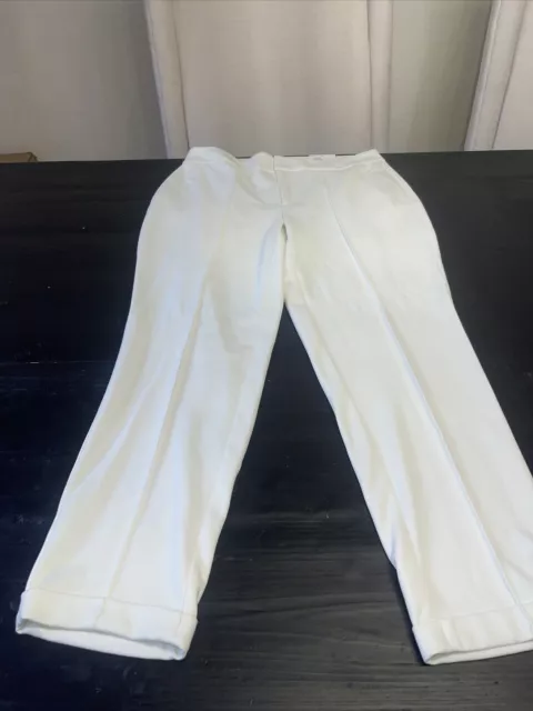 NINE WEST~white  Cotton DRESS PANTS~Pleated~Womens Size 12 ~NWT