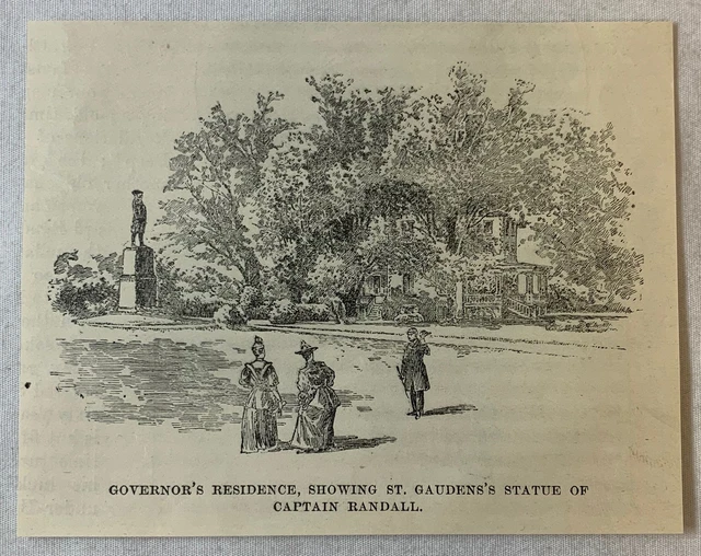 1895 Rivista Incisione ~ GOVERNOR'S Residenza Comodo Porto New York