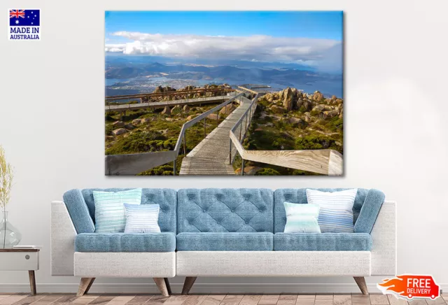 View of Hobart from Mt Wellington Wall Canvas Home Decor Australian Made Quality