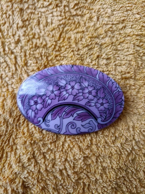 Broche en porcelaine de Limoges peinte à la main antique - France
