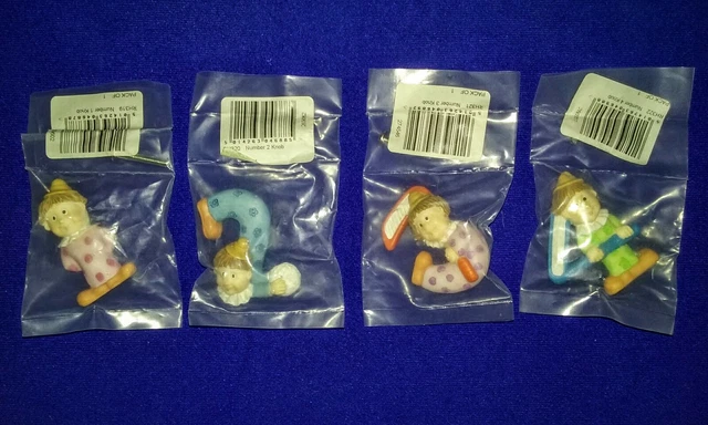 NEUF 4 numéros céramiques boutons de porte poignées enfants 1 2 3 4 vis