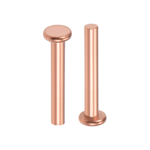 25Pcs 1/8"x25/32" Tête plate Cuivre Rivets solides attaches