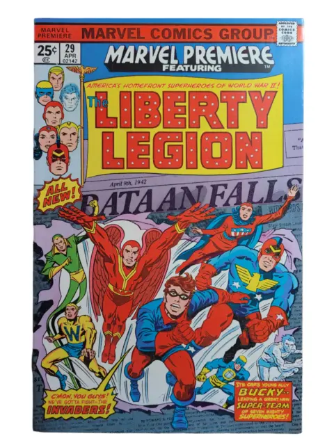 Marvel Premiere 29 1976 Liberty Legion Invaders MVS INTACT RAW FN+ FN/VF VINTAGE