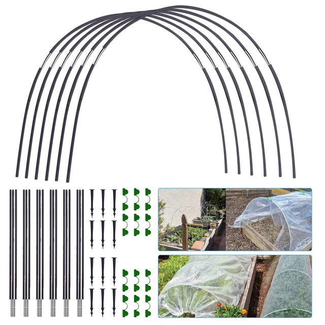 Greenhouse Hoops Plant Grow Tunnel Garden Support Frame&Plant Protective Net