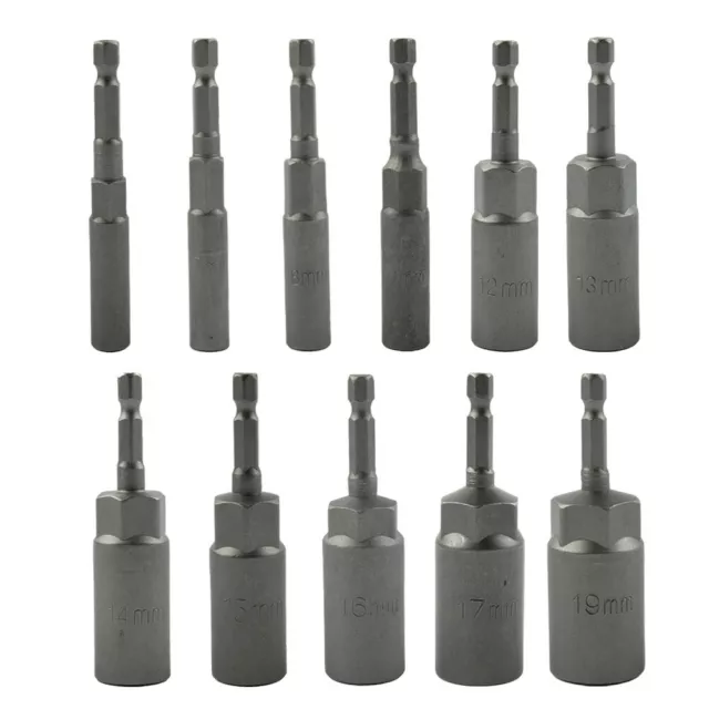 Hex Drive Socket Impact Nut Bolt Drill Bit 80mm Length For Pneumatic Screwdriver