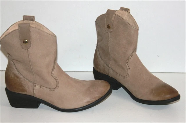 SAN MARINA  Bottines Boots Cuir Beige Doublées Cuir T 37 ETAT NEUF