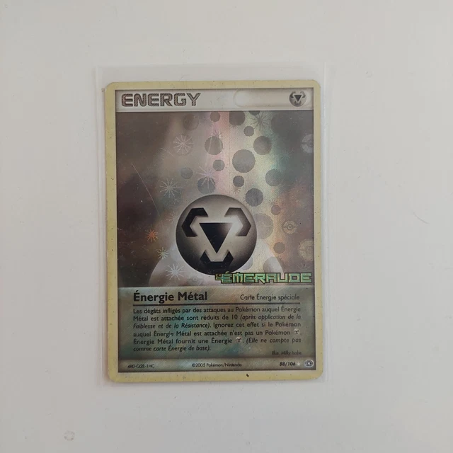 Carte Pokemon Énergie Métal Holo - 88/106 - Ex Emeraude - FR - Envoi toploader