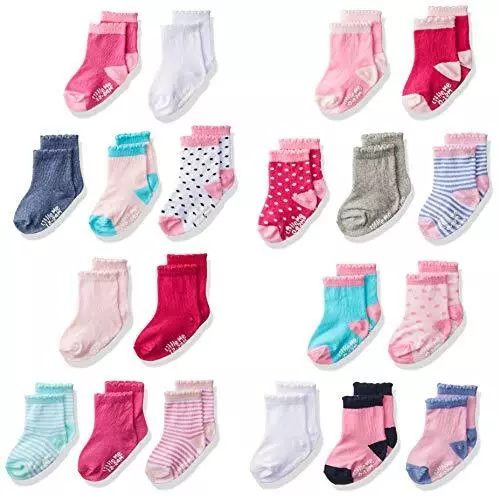 Little Me 20-Pair Newborn Baby Infant & Toddler Girls Socks, 0-12/12-24 Months