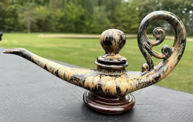Vintage Aladdin Genie Oil Lamp Signed Bill & Vive Mohl Stoneware with Wick Vintage Aladdin Genie Oil Lamp Signed Bill & Vive Mohl Stoneware with Wick