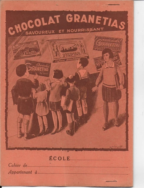 ANCIEN PROTEGE CAHIER  NEUF  ANNEE 30's    CHOCOLAT GRANETIAS