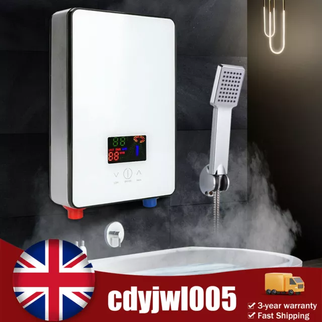 Electric Instant Tankless Water Heater Shower Kitchen Bathroom Whole House 6500W