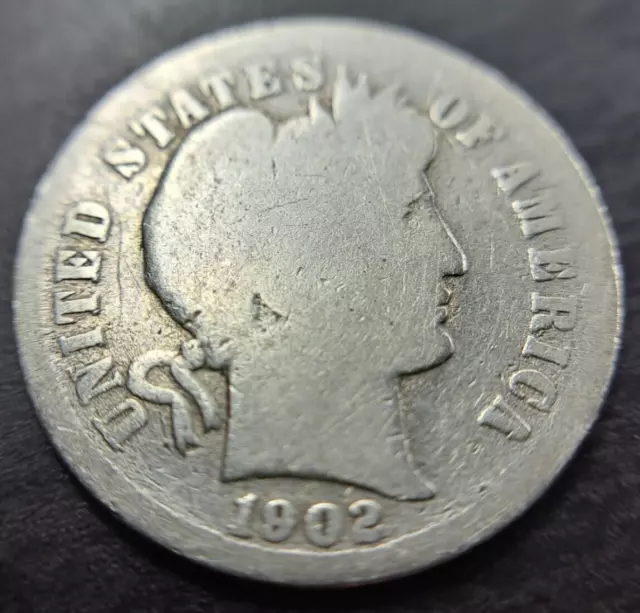 1902 S Barber Dime Silver Liberty 10c About Good AG or Good G Key San Fran