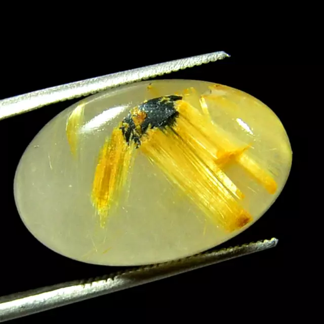 16.55Ct Natural Rutilated Quartz Golden needle Cabochon Gemstone For Jewelry