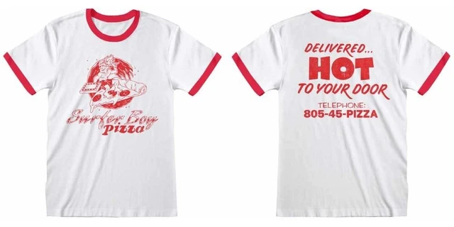 Stranger Things - T-shirt surfista ragazzo pizza rosso (unisex)