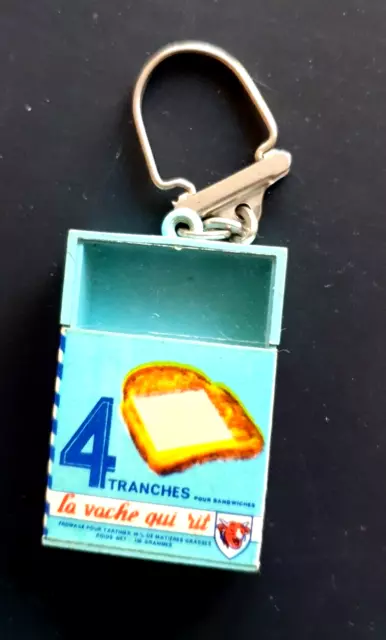 Ancien Porte Cle boite fromage Vache qui Rit en tranches  kiri 1960 2