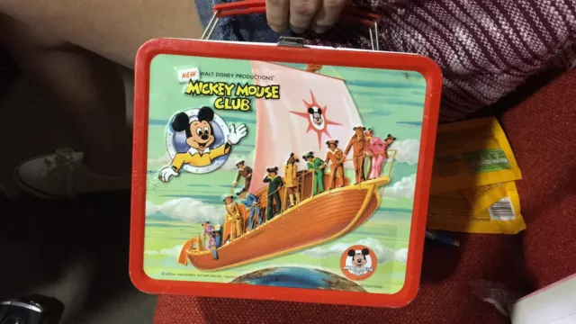 Vintage 1977 Disney's Mickey Mouse Club Metal Lunch Box & Thermos