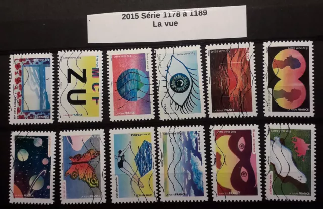 FRANCE 2015 Lot de 4 séries completes. Timbres autoadhésifs oblitérés.