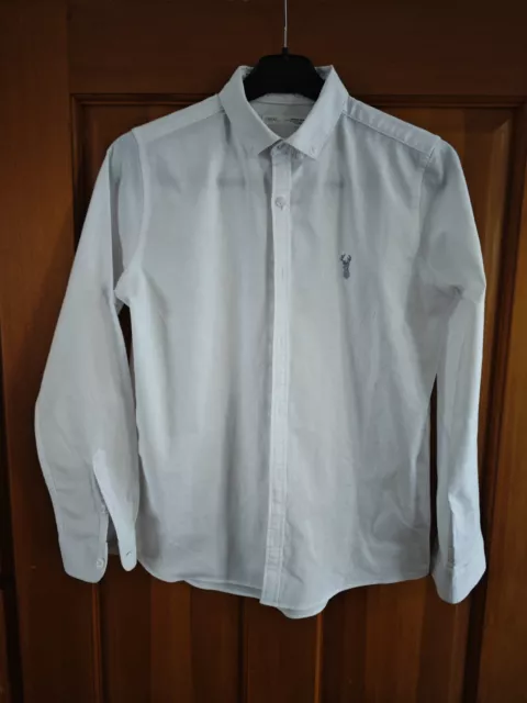 Next boys white long sleeve cotton shirt with button down collar  age 12 yrs