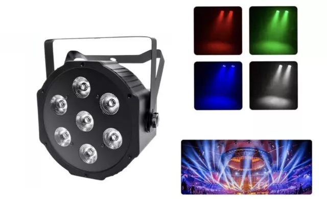 Phare RGB Projecteur 7 LED Discothèque Capteur Sonore Lumière Colorée Cir