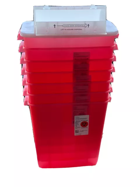 12 Quart Transparent SharpStar Sharps Container Counterbalance Lid 8537SA X7 LOT