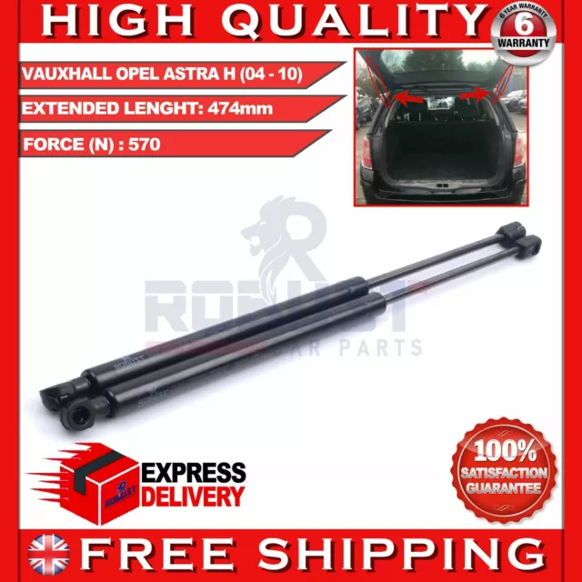 2X For Vauxhall Opel Astra H Mk5 Rear Tailgate Boot Gas Struts 570N (2004-2010)