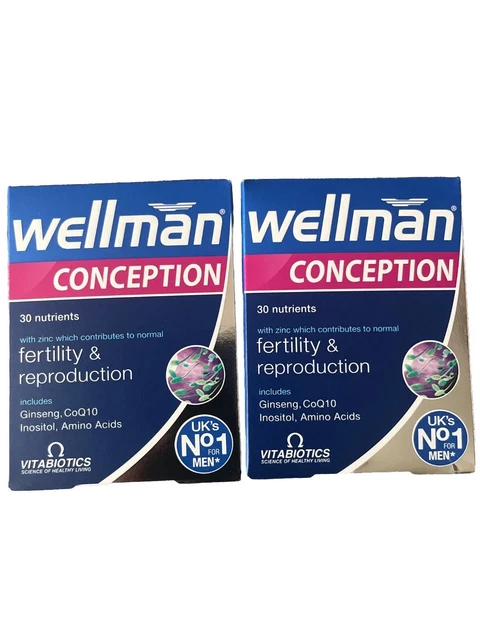 2 X WELLMAN Conception Reproduction & Fertility Tablets - 30 Count X 2 ...
