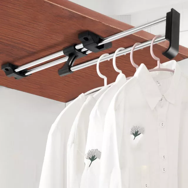 Sturdy Stainless Steel Retractable Clothes Hanger for Wardrobe Mounting