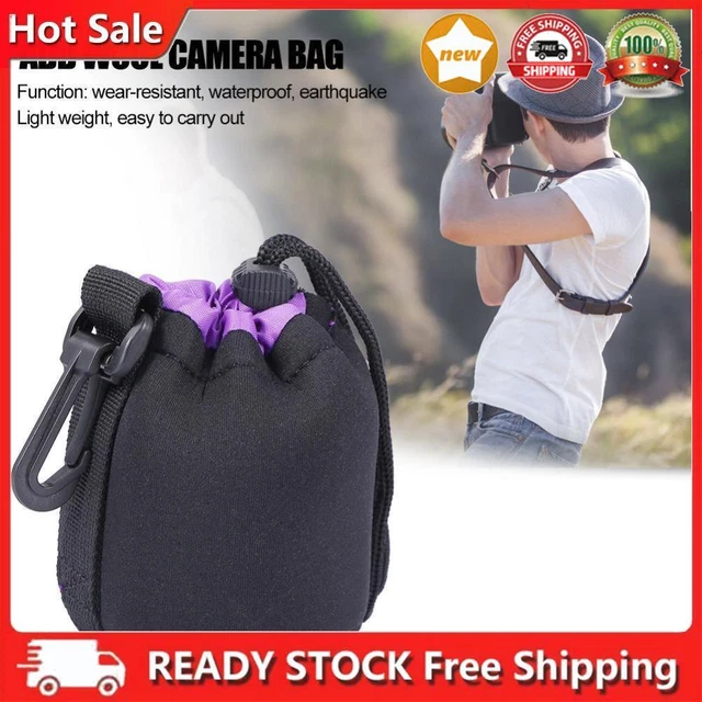 Neoprene Camera Lens Pouch Drawstring Waterproof Shockproof Soft Bag (S)
