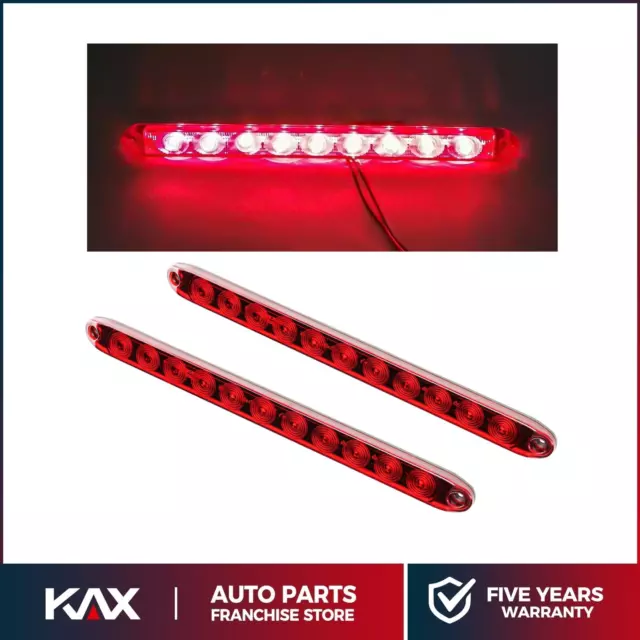 16“ 11 LED Red Sealed Trailer Truck RV Stop Tail Rear Brake Turn Light Bar