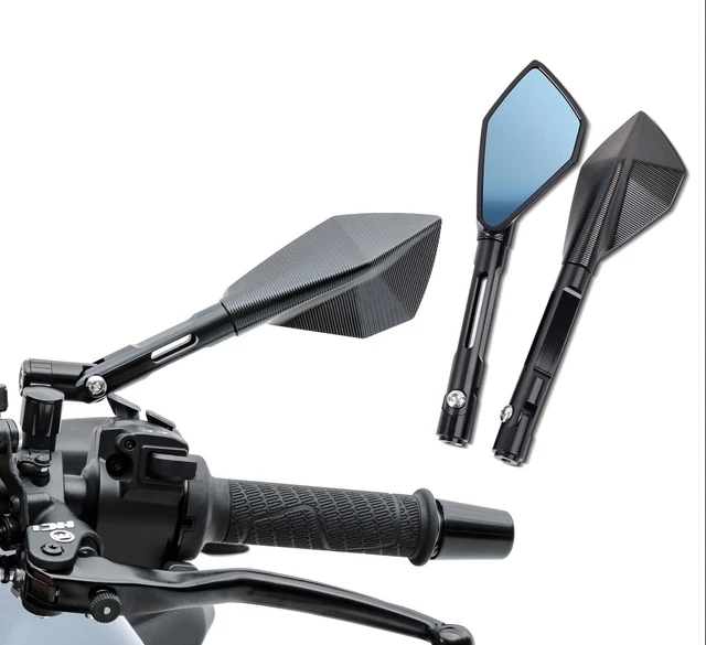 Lenker Spiegel CNC Motorradspiegel Aluminium Small schwarz gebraucht