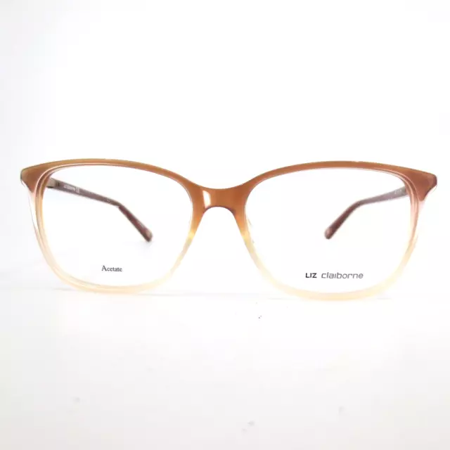 Liz Claiborne Eyeglasses L657 F6I Brown Rectangle Full Rim Frame 54-16 140 mm