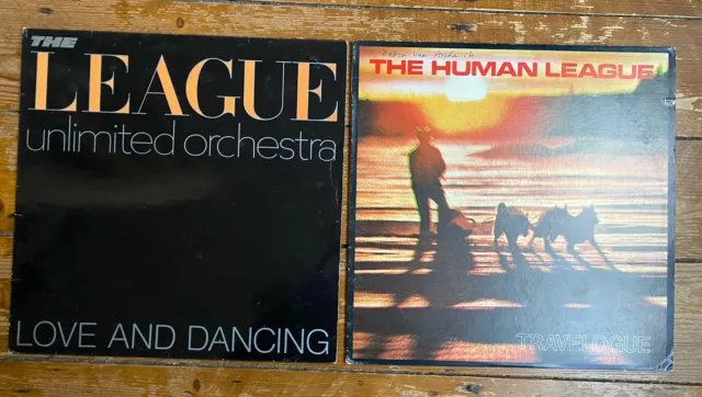 HUMAN LEAGUE - Job Lot 2 x 1st PRESS VINYL LP - TRAVELOGUE / UNLIMITED ORCHESTRA