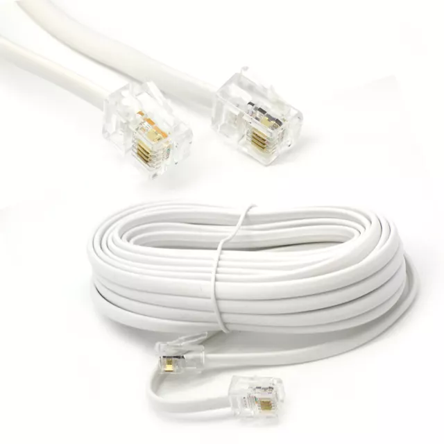20m Meter RJ11 to RJ-11 ADSL Broadband Internet Router Modem DSL Phone Cable UK