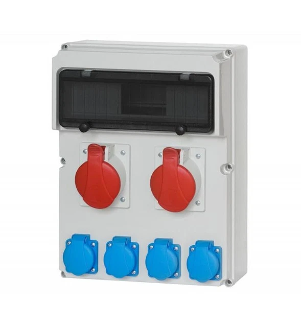 VEVOR Wandverteiler 230V 16A Mit 5xSchuko-Steckdose 1xAdapter-Buchse, 5