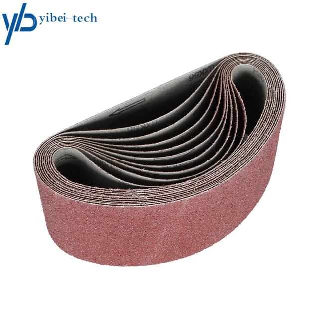 10 Pack 36 Grit 4" × 24" Premium A/O, X-Weight Sanding Belts US