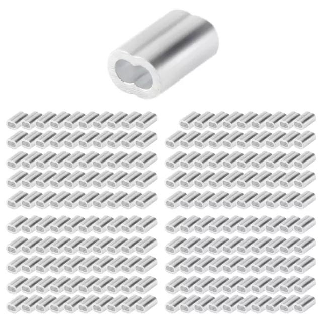 200PCS 1/16 Inch Cable Ferrule Set Aluminum Alloy Crimping Loop Sleeve for7866