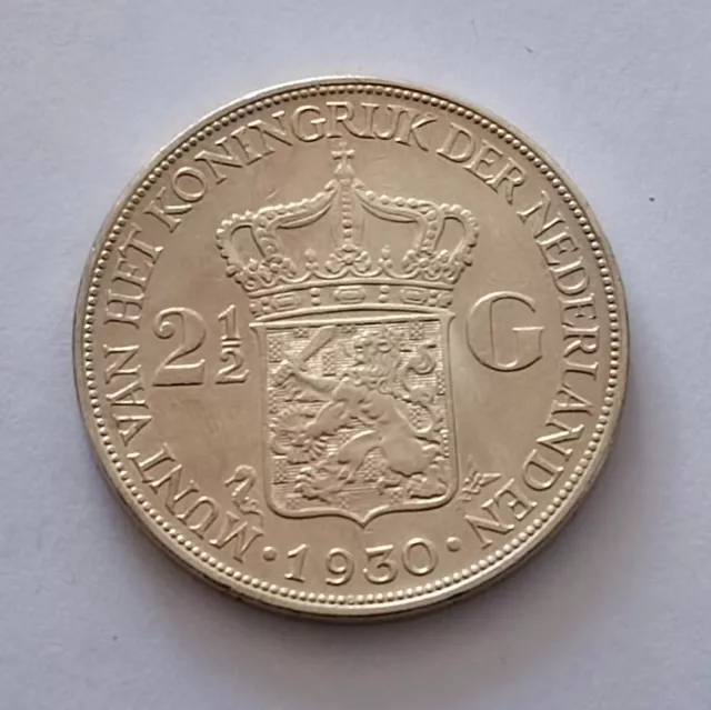 Nederland silver coin Pays Bas Pièce argent de 2 1/2 Gulden 1930