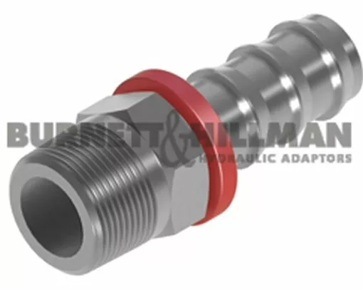 Burnett & Hillman BSPT Male x Push-In Straight Hydraulic Adaptor Fitting