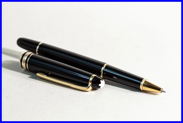 Modern PIX MASTERPIECE 163 MONTBLANC Black & Gold ROLLERBALL PEN fresh refill in Modern PIX MASTERPIECE 163 MONTBLANC Black & Gold ROLLERBALL PEN fresh refill in