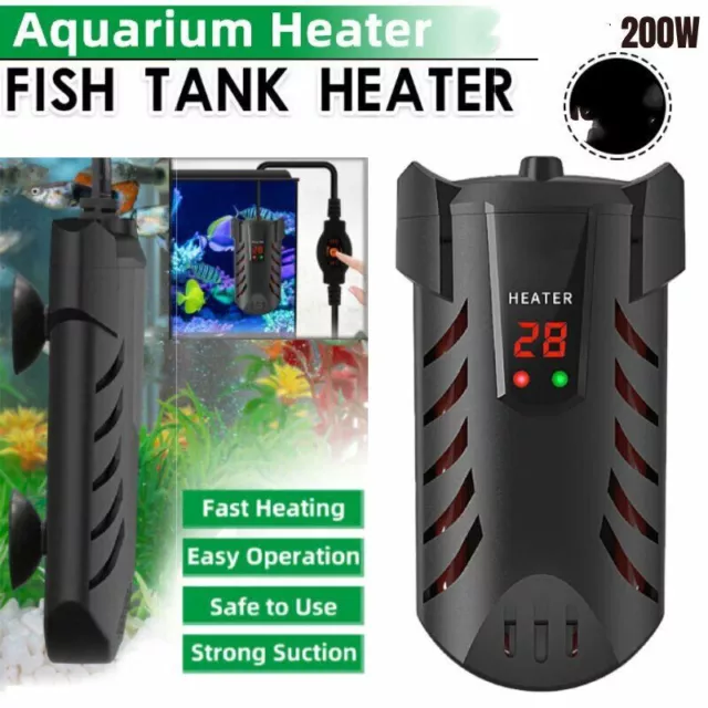 200W Aquarium Water Heater Aqua Fish Tank LED Digital Thermosafe Submersible