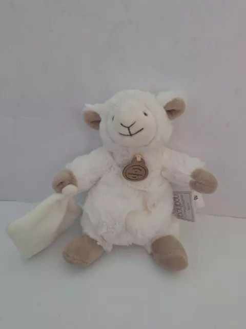 Doudou et Compagnie Sheep Lamb Taupe White Baby Comforter Blanket Soother