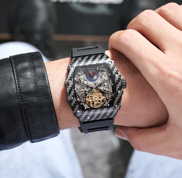 Montre Mécanique Homme Montre Squelette Automatique Seffren Motus