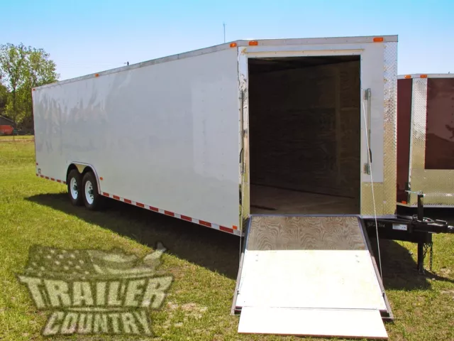 New 2024 8.5 X 24 Enclosed Cargo Motorcycle Snowmobile Trailer Atv Car Hauler