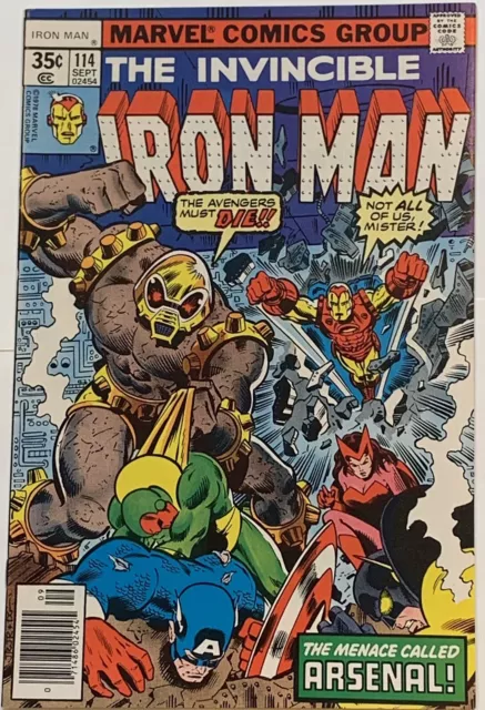Marvel Comics The Invincible Iron Man #114 The Menace Called ARSENAL!