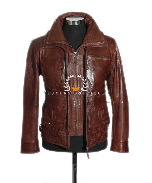 Henry Brown Men's New Safari Style Designer Real Lambskin Leather Fashion Jacket