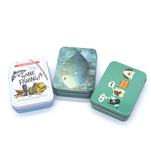 Cartoon Tin Box Hairpin Storage Case Rectangular Jewelry Cosmetic Organizer