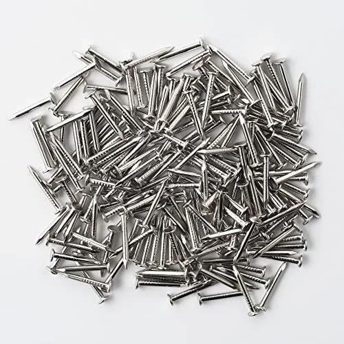1200pcs Hardware Nails, 1/2'' × 18 Ga Nickel Hanging, Small Nails (1/2 In)