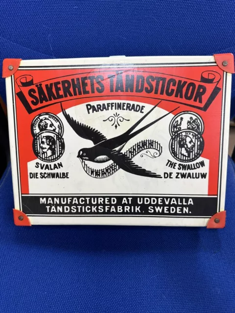 Vintage Box Of Matches Sakerhets Tandstickor - Made in Sweden Storage Briefcase