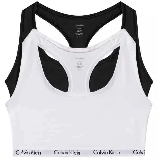 Calvin Klein Women's Cotton Stretch Unlined Bralette Sports Racerback Bra 2-Pack